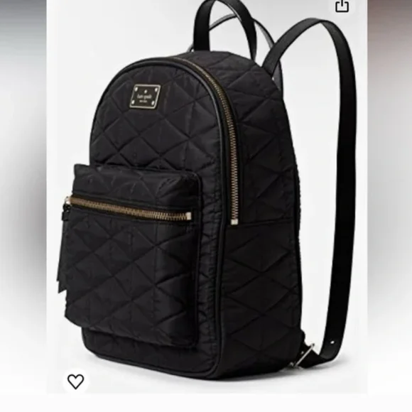 Kate Spade♠️Small Bradley Wilson Rd Quilted Backpack 18Kt Gold Hardware Like New - Picture 2 of 15